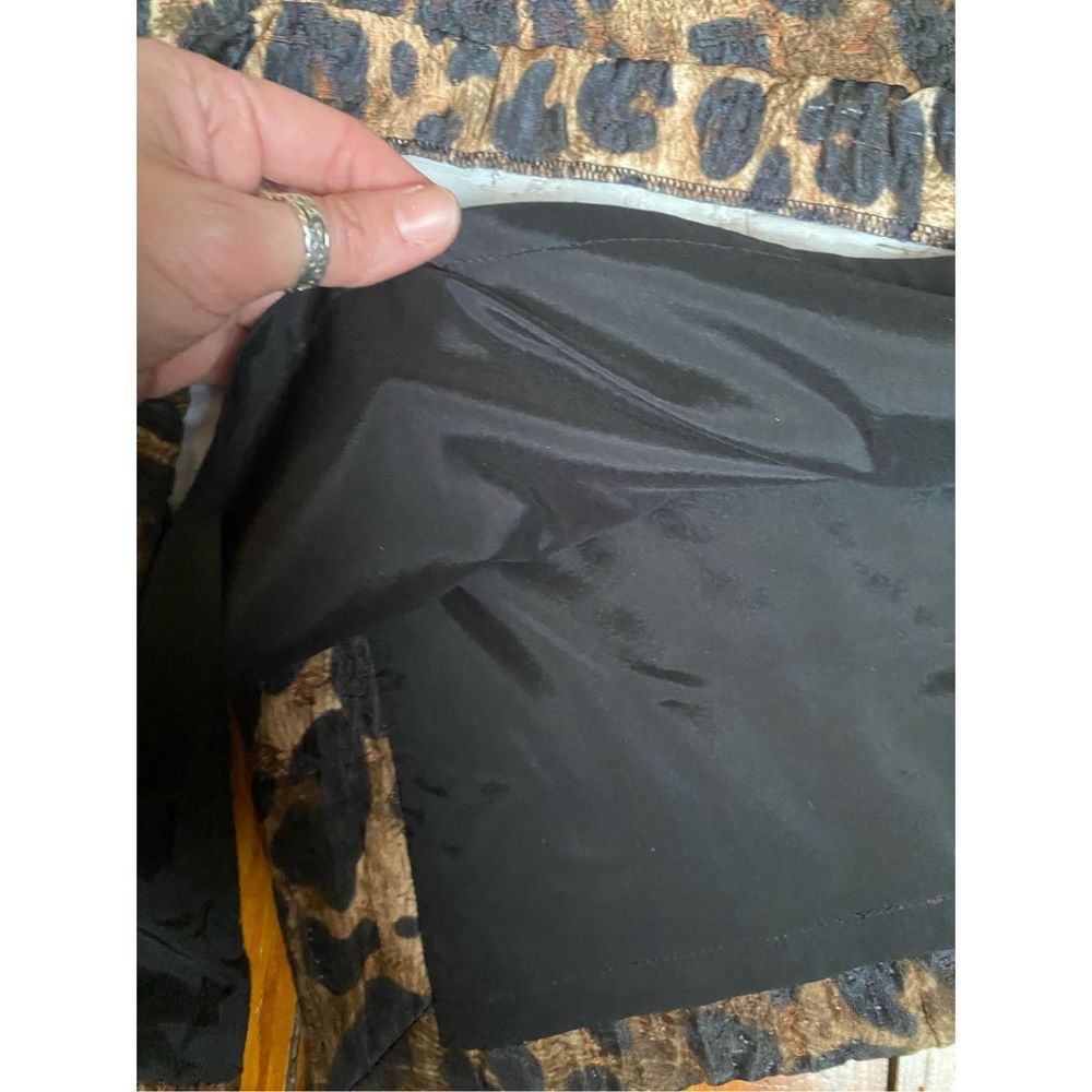 Lafayette 148 New York Leopard Tan Brown Black Casey Midi Skirt, Size 6, MP $898 - Picture 2 of 9